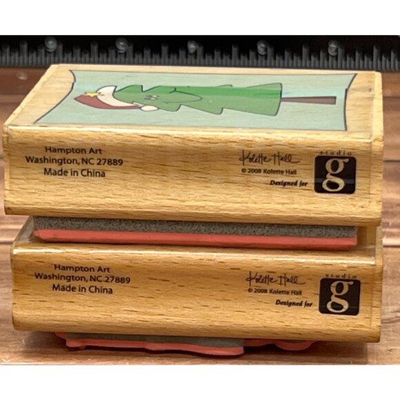 2 2008 HAMPTON ART STUDIO G RUBBER STAMPS RUDOLPH REINDEER HOLIDAY BY KATIE HALL - Picture 5 of 5